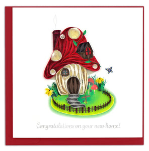 Quilled Toadstool House Greeting Card Retired