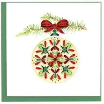 Quilled Traditional Ornament Christmas Greeting Card
