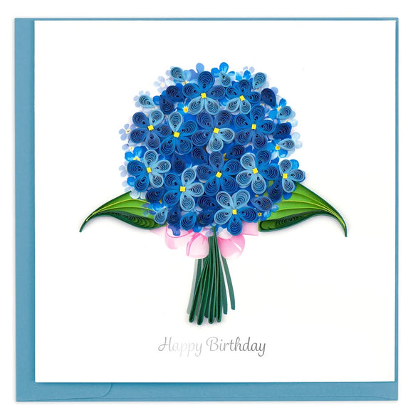 Quilled Birthday Hydrangeas Greeting Card Retired