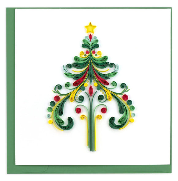 Quilled Ornate Christmas Tree Greeting Card RETIRED