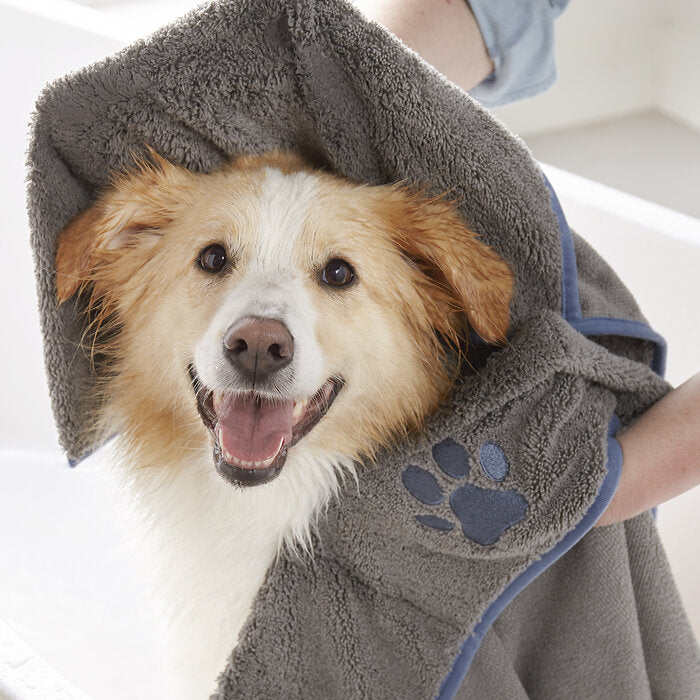 Norwex Pet Towel - fully unfolded showing full size and hand pocket design