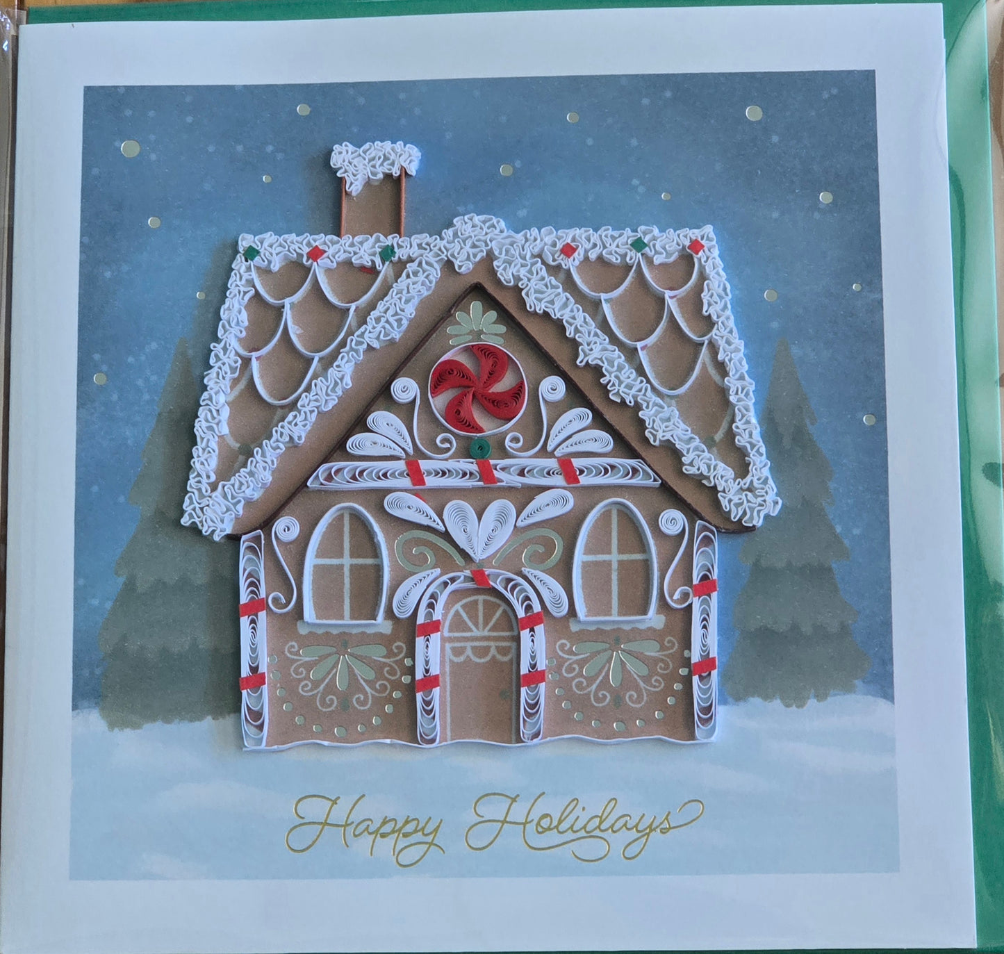 Quilled Gingerbread House Holiday Card