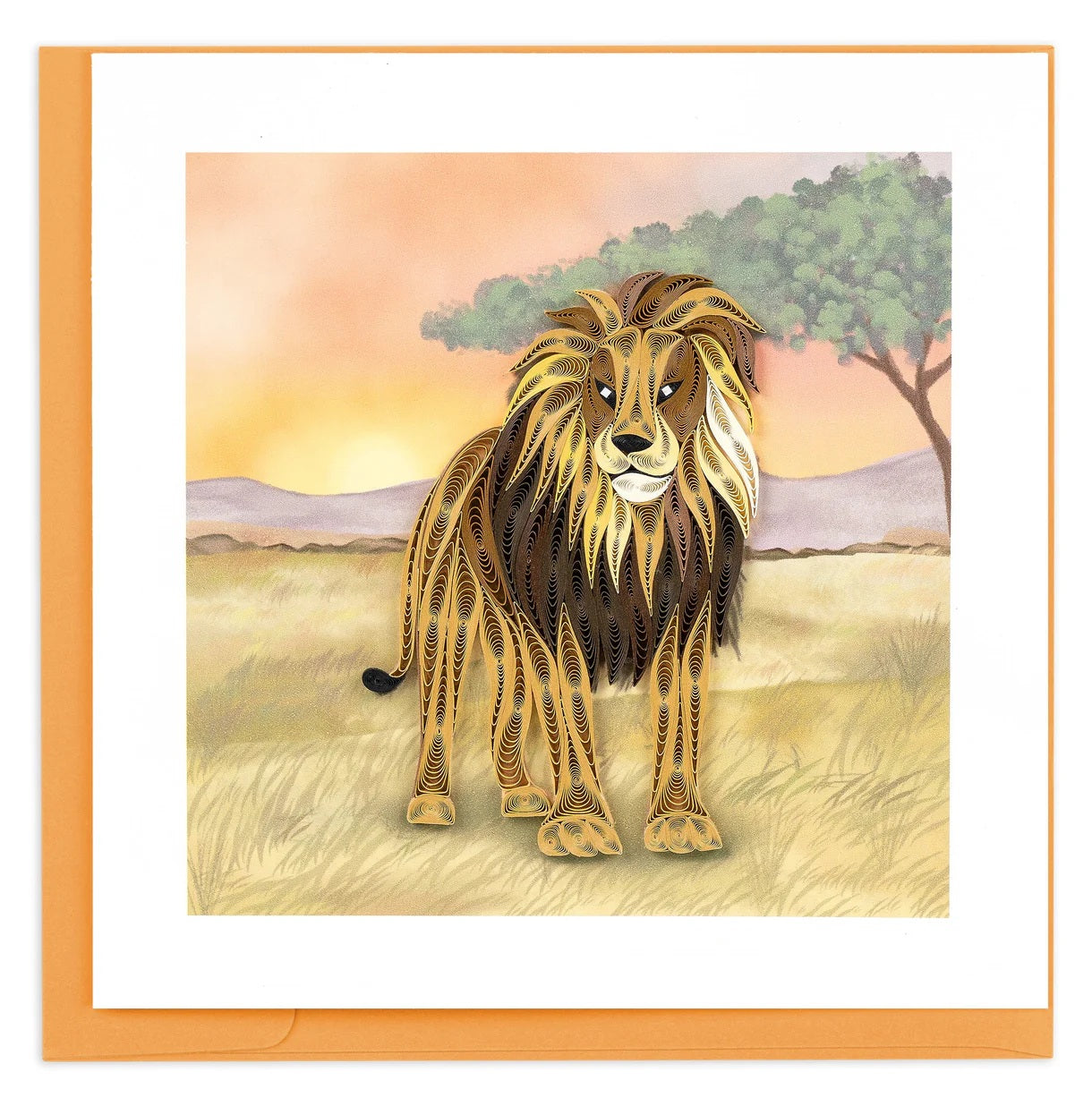 Quilled Savanna Lion Greeting Card NEW 2026