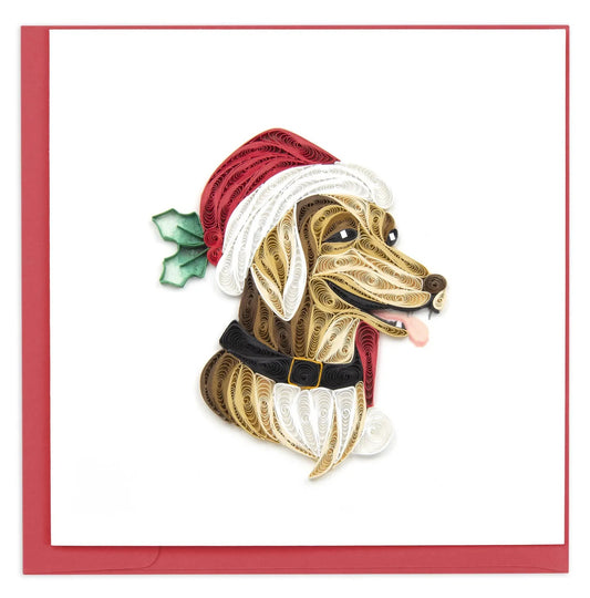 Quilled Holiday Dog Greeting Card Retired