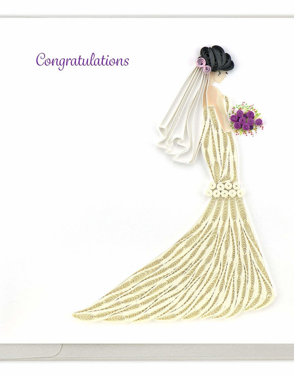 Quilled Bridal Congrats Greeting Card Retired