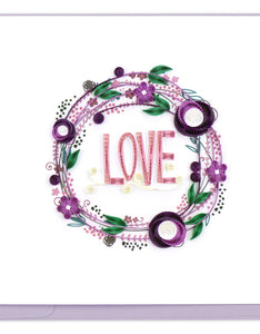 Quilled Love Wreath Greeting Card Retired