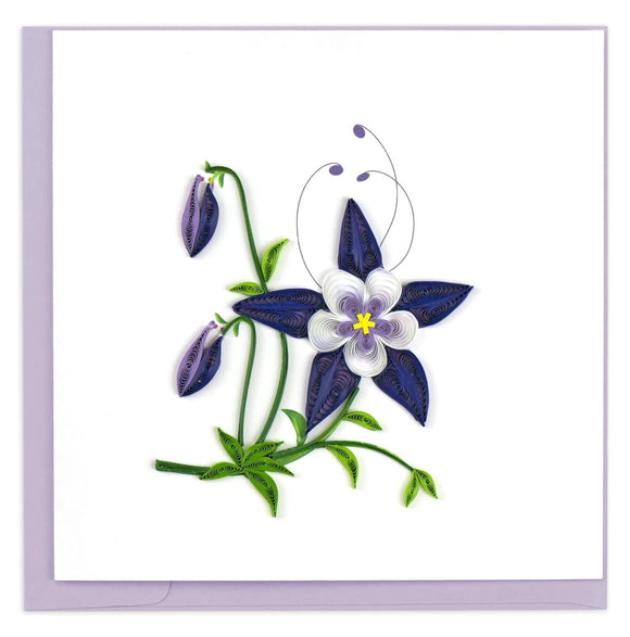 Quilled Rocky Mountain Columbine Greeting Card Retired