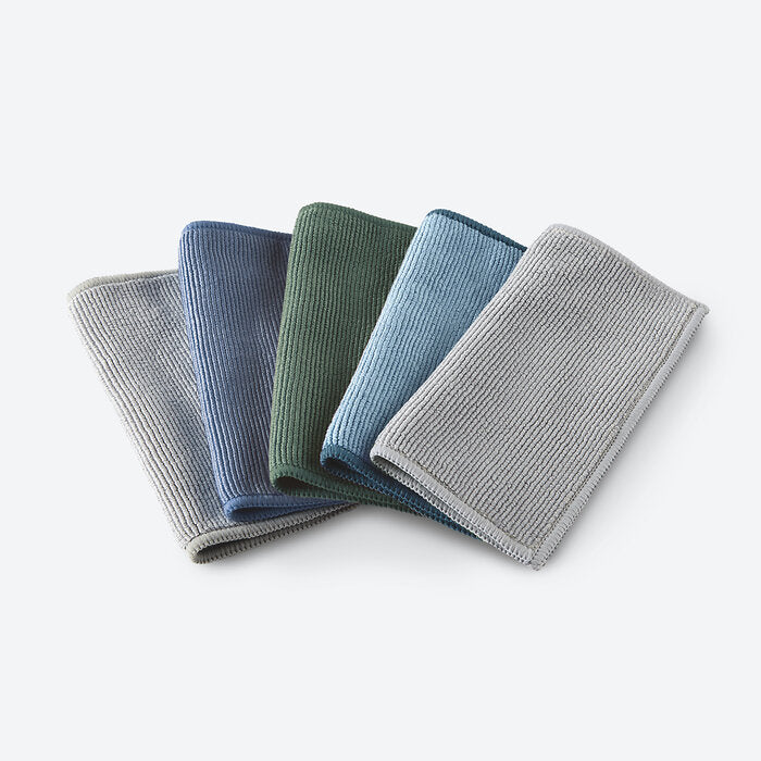 Norwex Travel Pack - Blue Gray Green assortment set of 5 mini EnviroCloths