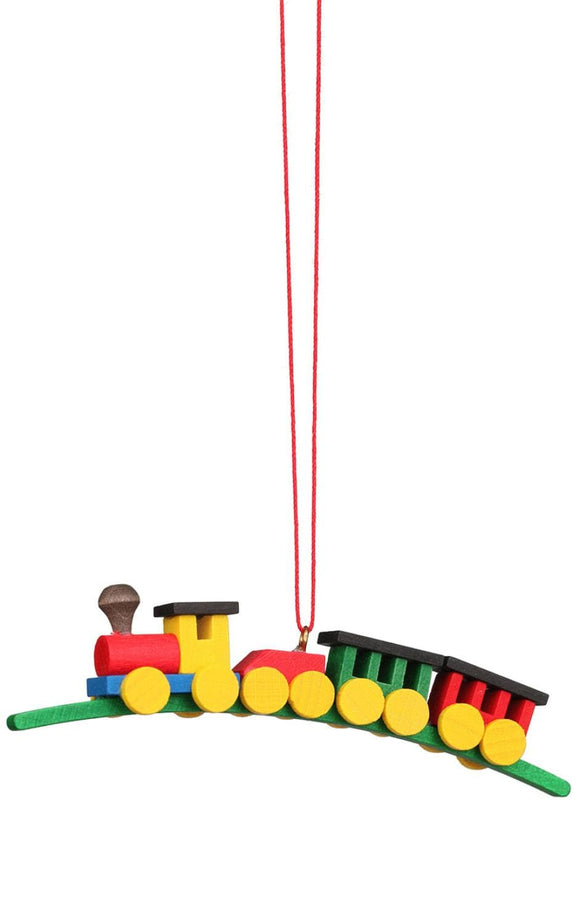 Christian Ulbricht Colorful 4.25 Inch Wooden Train Ornament