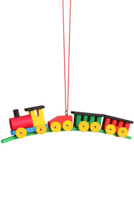 Christian Ulbricht hanging ornament -  Colorful Train  5.25" long