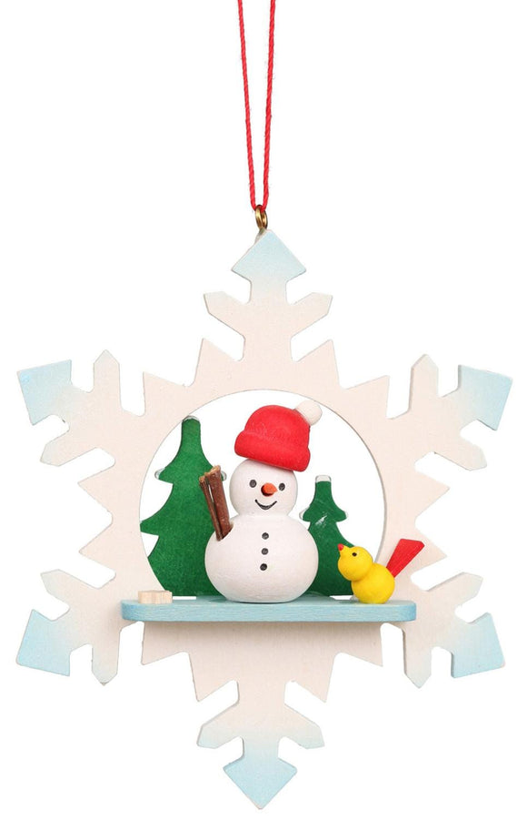 Christian Ulbricht Snowflake with Snowman Ornament