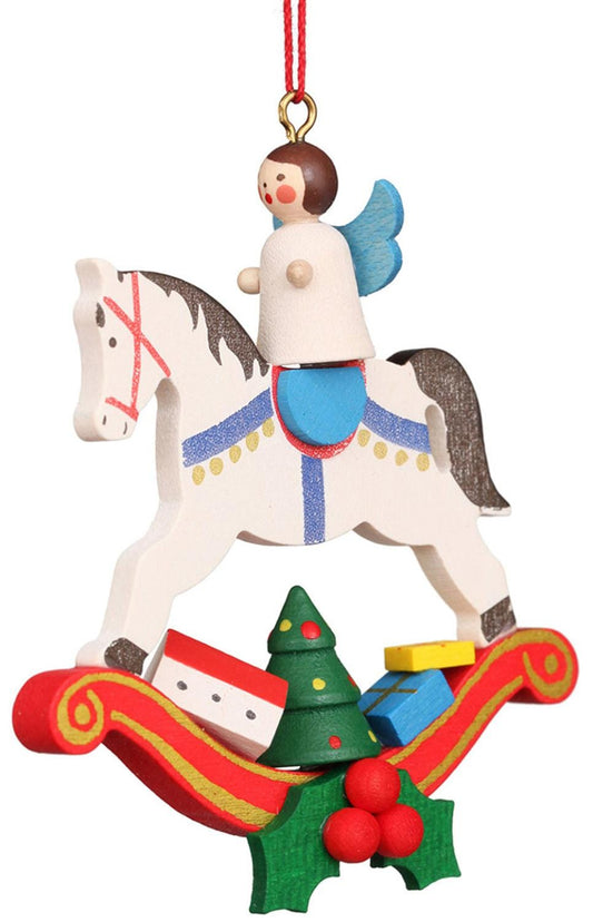 Christian Ulbricht Angel On Horse Wooden Ornament