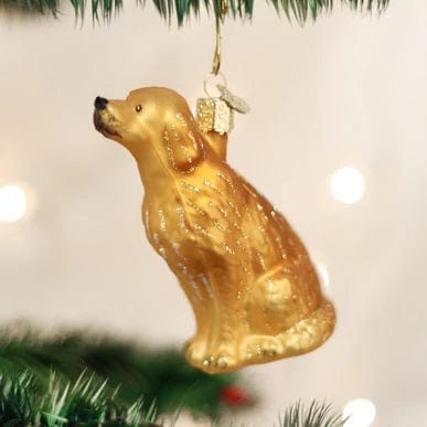 Old World Christmas Sitting Golden Dog Ornament