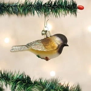 Old World Black-capped Chickadee Ornament
