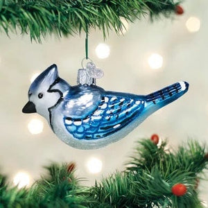 Old World Bright Blue Jay Ornament