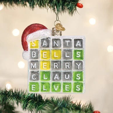 Old World Merry Words Ornament  (Wordle)