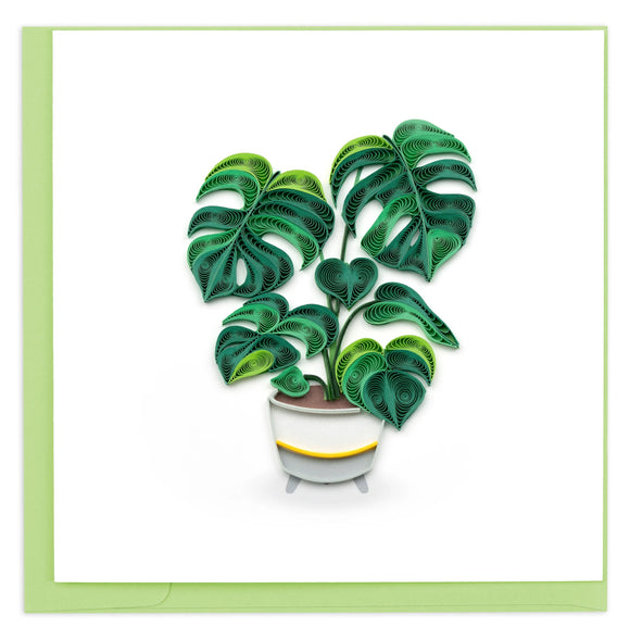 Quilled Monstera House Plant Greeting Card NEW FOR 2023