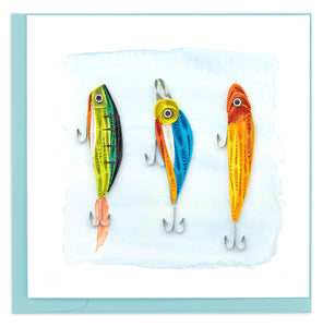 Quilled Fishing Lures Greeting Cards NEW FOR 2023