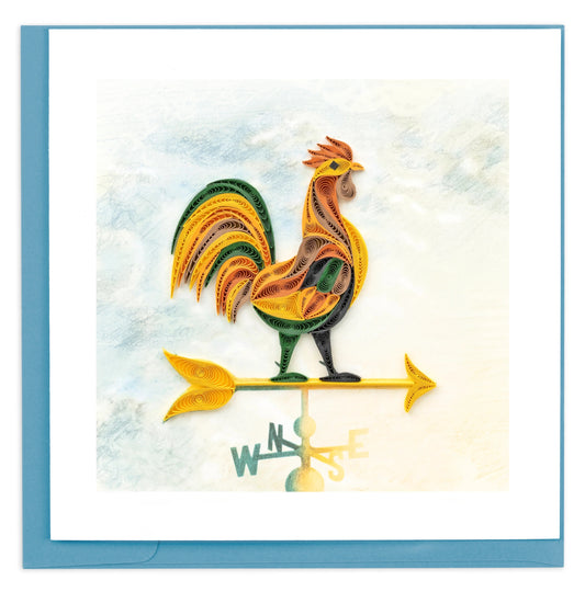 Quilled Rooster Weathervane Greeting Card Retired