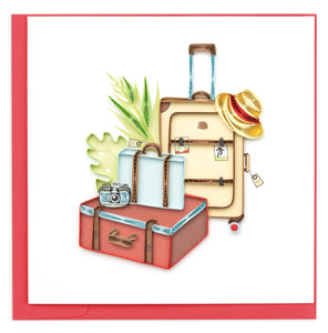 Quilled Vintage Luggage Greeting Card NEW FOR 2023