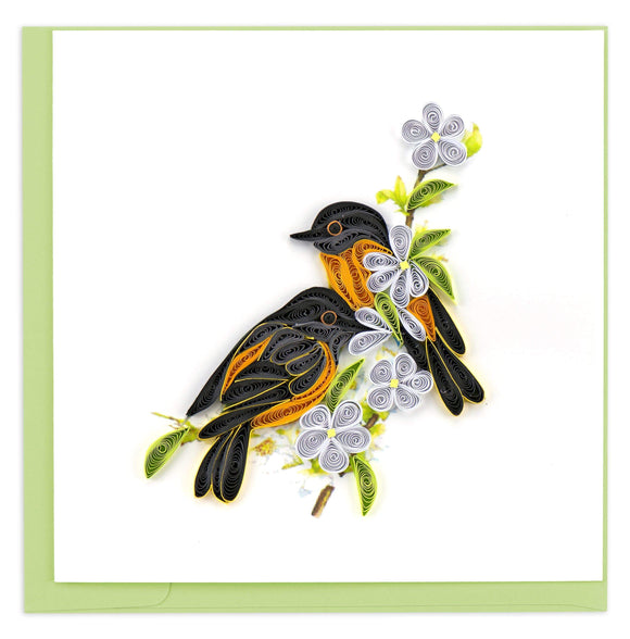 Quilled Baltimore Oriole Greeting Card