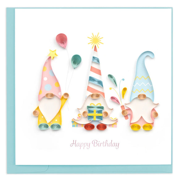 Quilled Birthday Gnomes Greeting Card NEW 2023