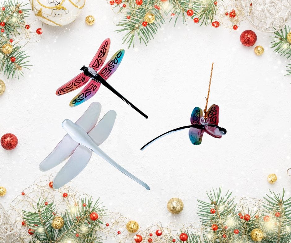 Egyptian Museum Glass Dragonfly with Colored Wings 0-951