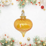 Egyptian Museum Glass Twisty Swirl Heart Shape Ornament O-696