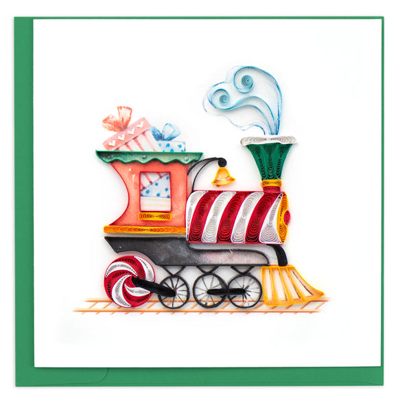 Quilled Christmas Train Greeting Card RETIRED