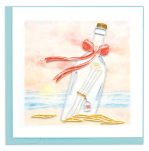Quilled Message in a Bottle Greeting Card