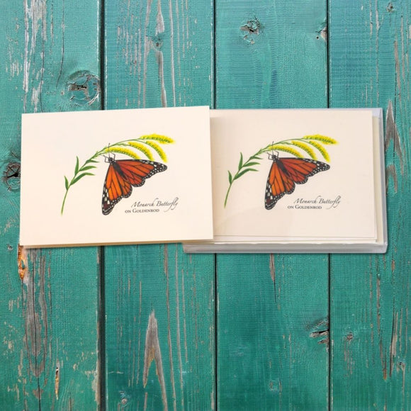 Monarch Butterfly on Goldenrod Boxed Note Cards