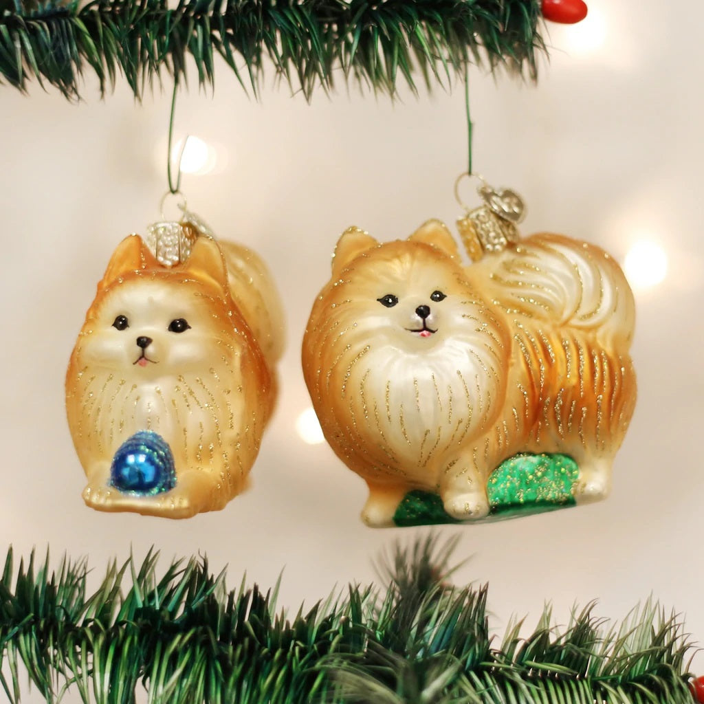 Pomeranian christmas hot sale ornament