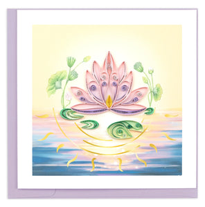 Quilled Special Edition Lotus Flower Greeting Card