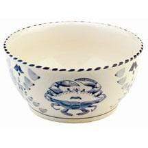 Blue Crab Hand Painted Stoneware Deep Mixing Bowl.