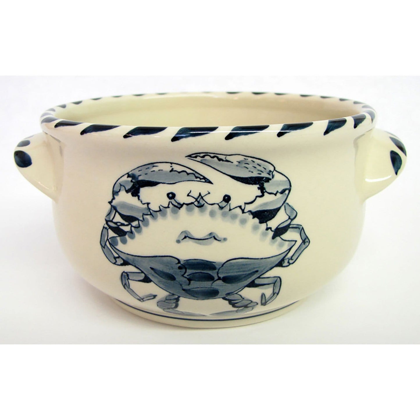 Blue Crab Hand Painted Stoneware Soup/Chowder Bowls Set of 4.