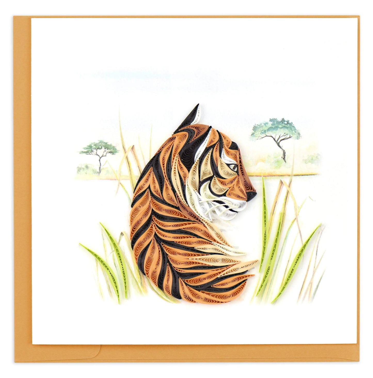 Quilled Bengal Tiger Greeting  RETIRED