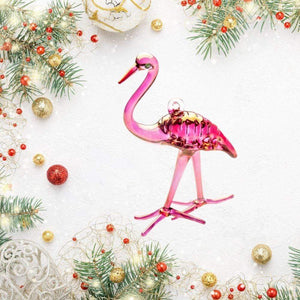 Egyptian Museum Glass Pink Flamingo Ornament 0-980.