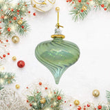 Egyptian Museum Glass Twisty Swirl Heart Shape Ornament O-696.