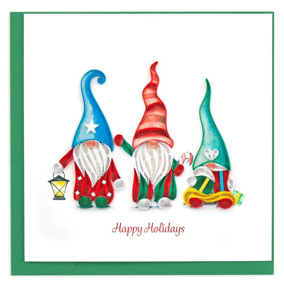 Quilled Holiday Gnomes Greeting Card