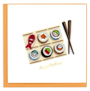 Quilled Birthday Sushi Greeting Card RETIRED
