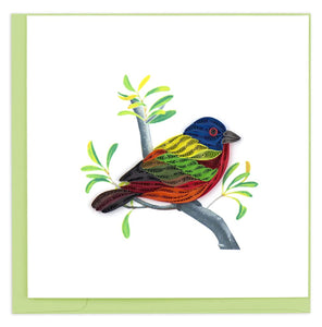 Quilled Painted Bunting Greeting Card RETIRED