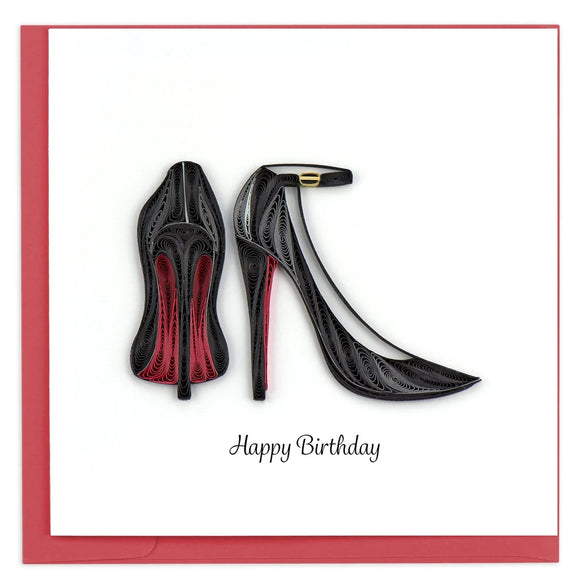 Quilled Red Bottom Heels Birthday Card RETIRED