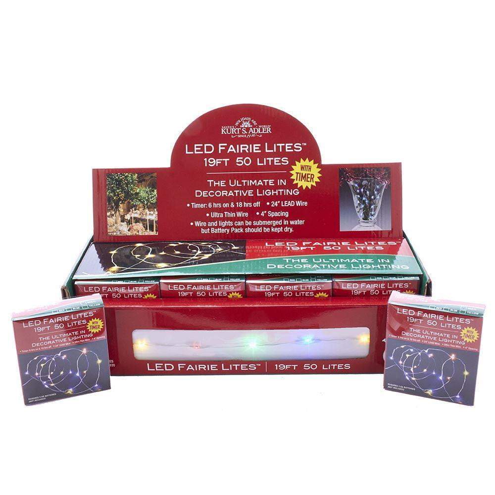 Battery Operated 50 Light Multi-Color LED Fairy Light Set.