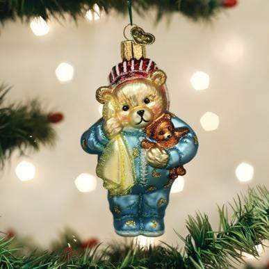 Old World Bedtime Teddy Bear Ornament.
