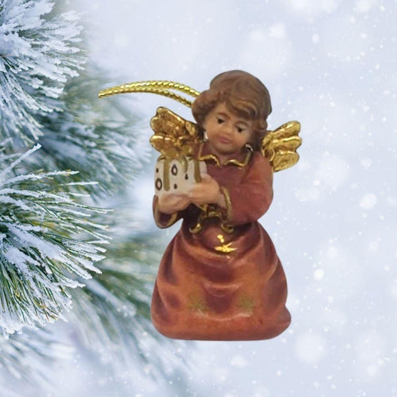 Ornament Pema Bell Angel Kneeling with Gift.