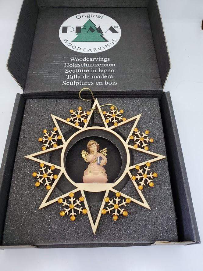 Ornament Star Swarovski Bell Angel Amber.