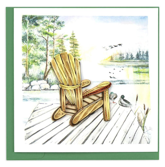 Quilled Adirondack Lake Greeting Card.