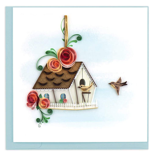 Quilled Birdhouse Greeting Card.