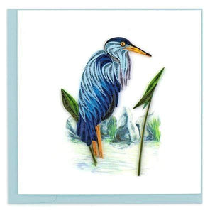 Quilled Blue Heron Card.