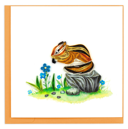 Quilled Chipmunk Greeting Card.